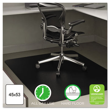 deflecto® Economat All Day Use Chair Mat For Hard Floors, 45 X 53, Rectangular, Black freeshipping - TVN Wholesale